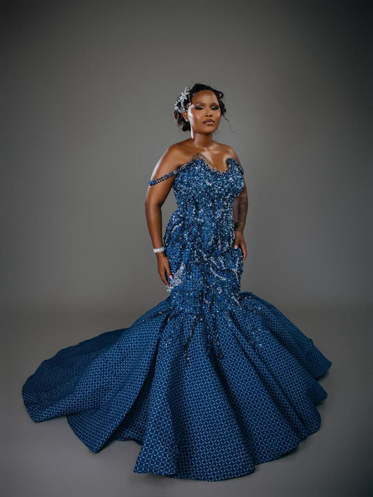 Translation missing: en.Mokgatla The Bridal Gown is a breathtaking fusion of African tradition and modern couture. | Rent Only