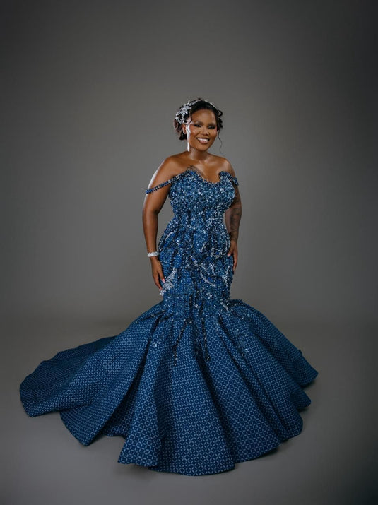 Translation missing: en.Mokgatla The Bridal Gown is a breathtaking fusion of African tradition and modern couture. | Rent Only
