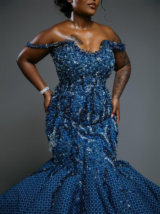 Translation missing: en.Mokgatla The Bridal Gown is a breathtaking fusion of African tradition and modern couture. | Rent Only