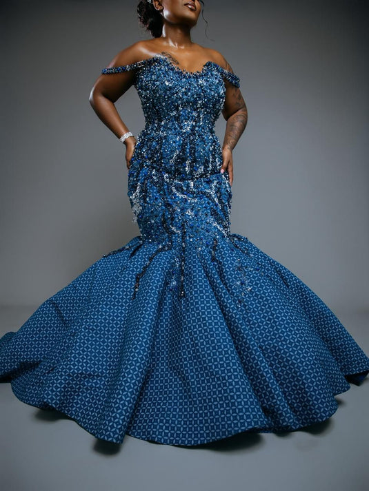 Translation missing: en.Mokgatla The Bridal Gown is a breathtaking fusion of African tradition and modern couture. | Rent Only