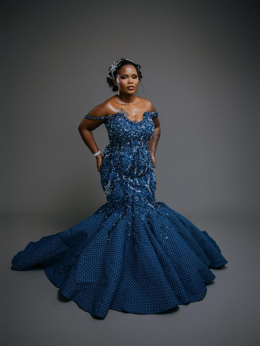 Translation missing: en.Mokgatla The Bridal Gown is a breathtaking fusion of African tradition and modern couture. | Rent Only